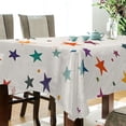 thumbnail image 5 of Yayeee Tablecloths 54" x 54" Rectangle Wrinkle Resistant Party Table Cover, Beige Stars, 5 of 8
