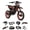 Black+Red—with 14"/12" wheel, variant on Qronge X1 Spark Electric Dirt Bike for Adults 4500W Peak, 60Miles Range & 50 mph, 60V 28.8AH Battery, Dual Hydraulic Brakes, Full Suspension, 14"/12" E-Dirt Bike with Accessory Pack, UL2849 by SGS