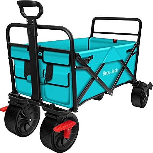 Foldable Wagon Folding Utility Cart Shopping Collapsible Garden Buggy Camping 