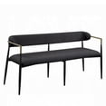 thumbnail image 2 of ACME Jaramillo Chenille Fabric Upholstered Bench with Gold Armrest in Black, 2 of 6