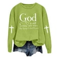 thumbnail image 3 of Christian Sweatshirts for Women 2025 God Is Still Writing Your Story Sweatshirt Long Sleeve Crewneck Pullover Tops, 3 of 6