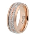 thumbnail image 3 of Wedding Ring Men Women. 8mm Rose Gold Tungsten Band Cupids Arrow Meteorite, 3 of 7