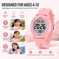thumbnail image 3 of Kids Digital Watch for Age 4-12 Outdoor Multifunction Watch with Silicone Strap,EL Backlight,Alarm,Stopwatch,Waterproof Watch for Boys Girls, 3 of 8