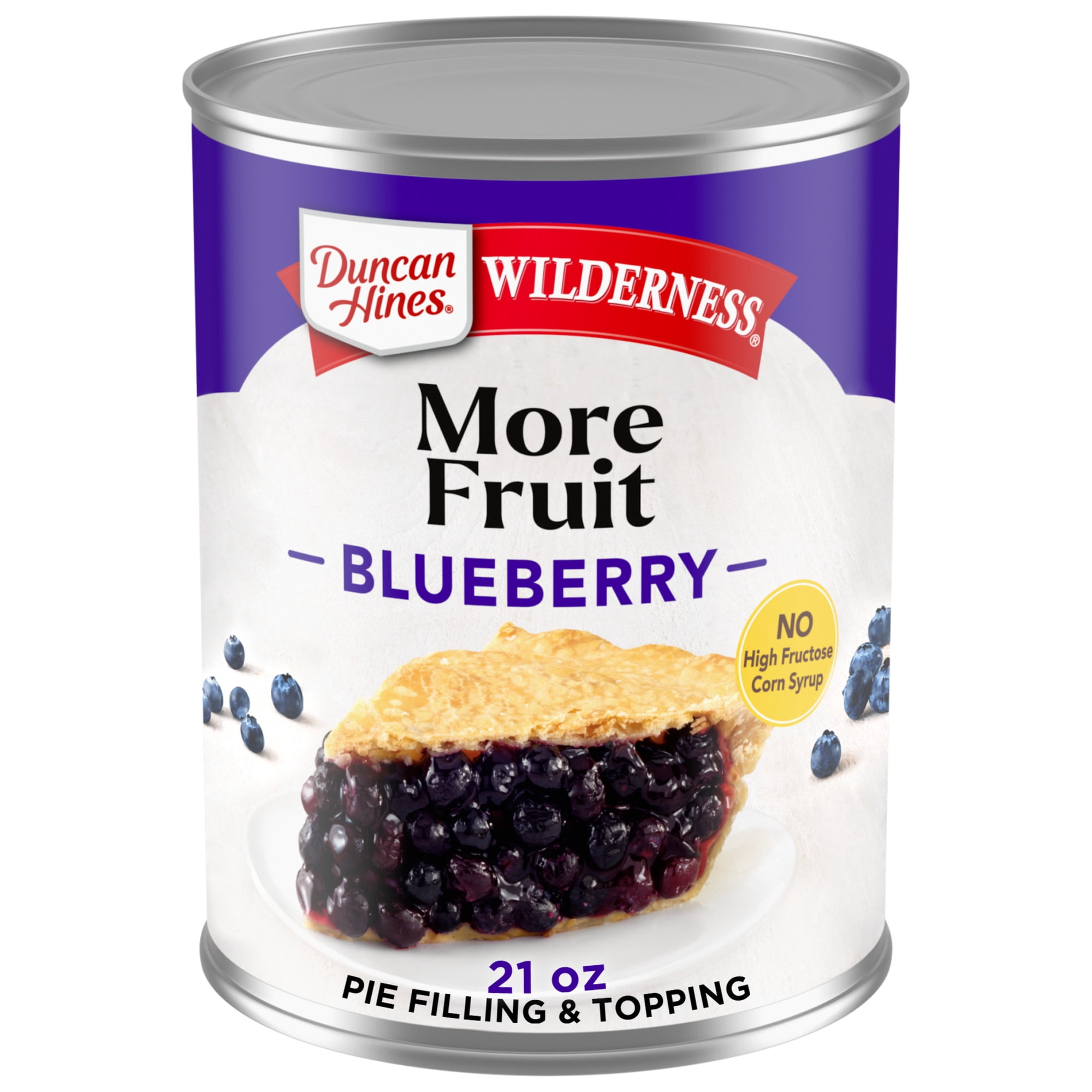 (8 pack) Duncan Hines Wilderness More Fruit, Blueberry Pie Filling and Topping, Ready to Use, 21 oz.