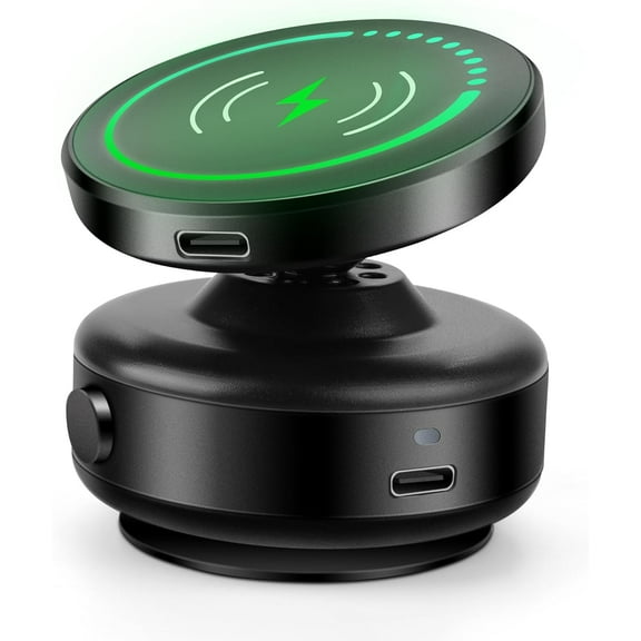 15W for MagSafe Wireless Charger Car Mount, 360° Adjustable N52 Magnetic Suction Phone Mount, Vacuum Phone Holder for Car Screen/Windshield/Smooth Surface, Compatible with iPhone - Style 2