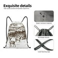 thumbnail image 3 of Kdxio Woodland Forest With Deers Print Drawstring Backpack Bag,Waterproof Draw String Back Sack, Gym Drawstring Bags Swim Bag For Unisex, 3 of 5