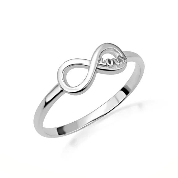 925 Sterling Silver Infinity "Love" Script Ring (Size 4)
