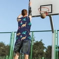 thumbnail image 5 of Naloa Cartoon Dinosaur Basketball Jersey Reversible Men's Mesh Athletic Sports Shirts Training Practice S-4XLX-Large, 5 of 6