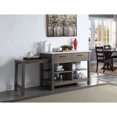 thumbnail image 1 of Miekor Furniture Feivel Kitchen Island w/Pull Out Table in Marble Top Top & Rustic Oak Finish, 1 of 7