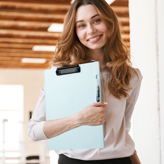 100Fens Clipboard Folio, Solid Color A4 Clipboard Folder with Versatile Storage Cover. Organizing Documents Clipfolio with Elastic Band, Nursing Profile Holder for Dual Storage with Pen Slot