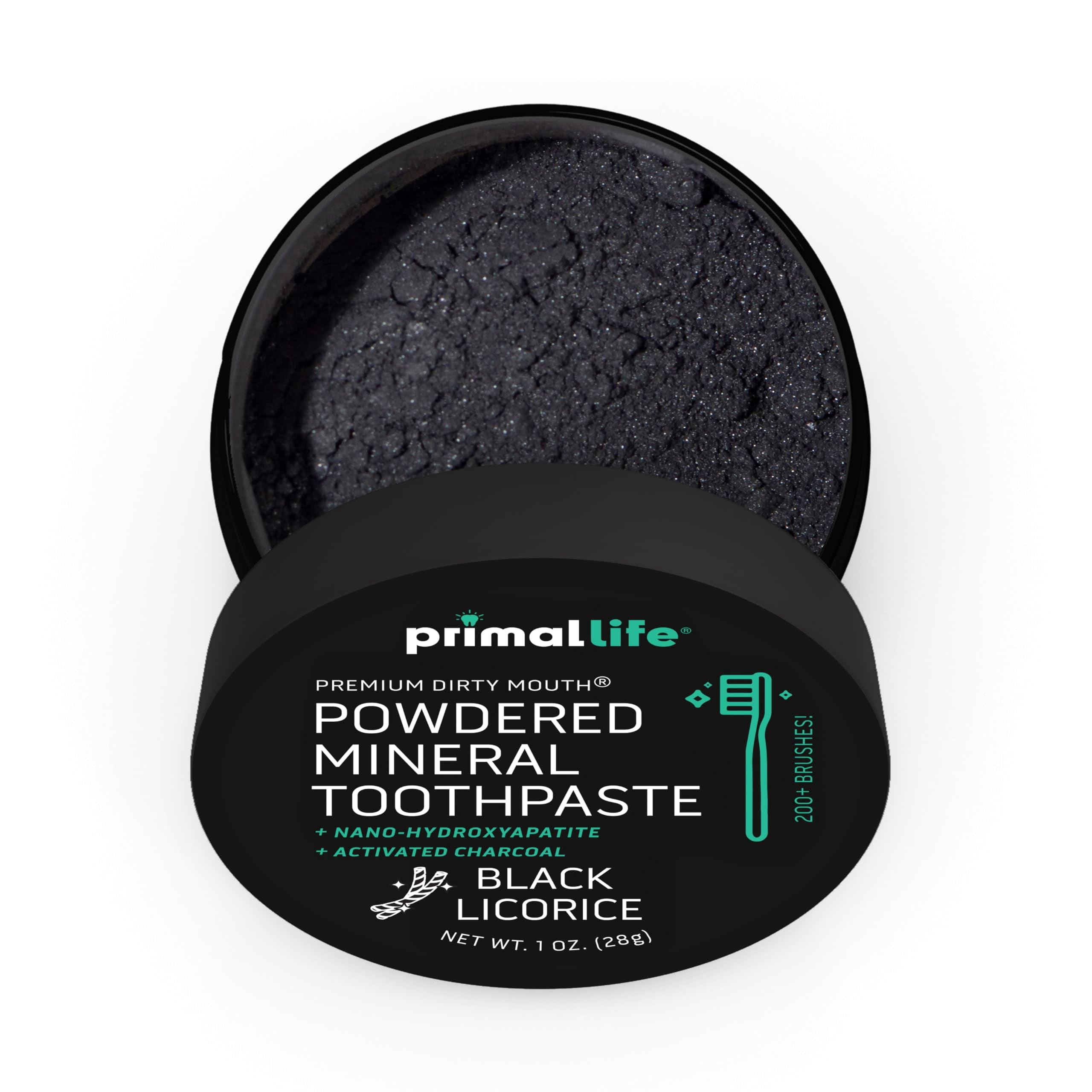 Primal Life Organics Dirty Mouth Toothpowder, Charcoal Black Licorice, 1 oz