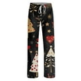 thumbnail image 4 of Fabrcox Christmas Pajamas Bottoms for Women Loose Fit Christmas Tree Printed Drawstring Wide Leg Lounge Long Bottoms Black XL, 4 of 6