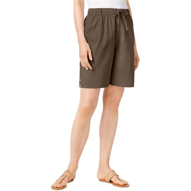 Karen Scott Lisa Casual Walking Shorts para Mujer, Marrón, XS Karen Scott Caminando