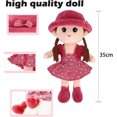 thumbnail image 3 of Rosa 35 CM Adorables Muñecas Suaves de Felpa para Niña Muñeca de Princesa Ragdoll Mimosa con Vestido Extraíble Sombrero Primera Muñeca de Trapo para Bebé Muñeco de Compañero para Dormir Juguete, 3 of 5