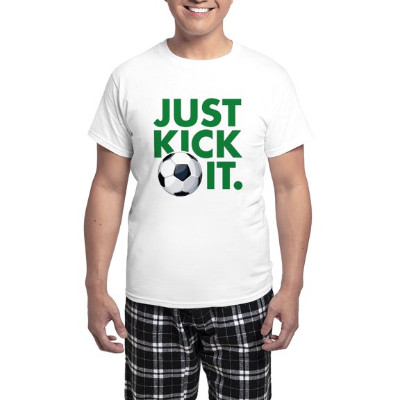 CafePress - JUST KICK IT. Men's Light Pajamas - Men's Light Loose Fit Cotton Pajama Set