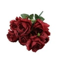 thumbnail image 4 of Artificial Flower Not Wither Realistic Non-fading No Watering Easy Care Faux Silk 7 Heads of Bouquet of Bud Heart Roses Weeding Supply-Champagne, 4 of 6