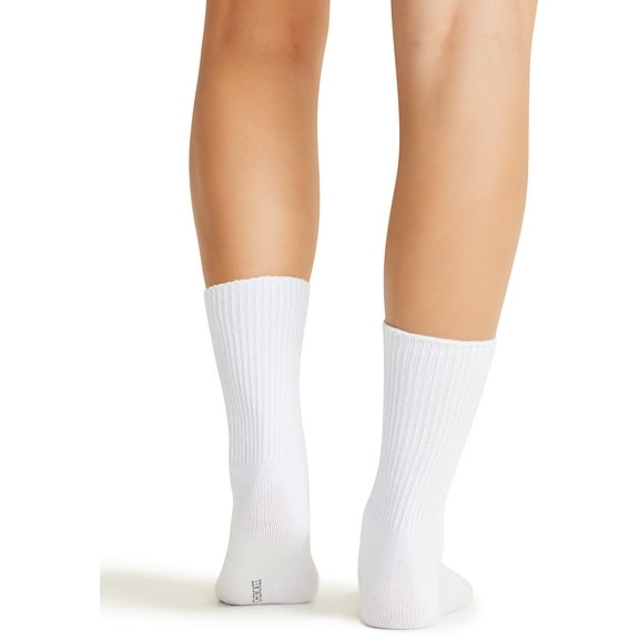 Cherokee EZComfort Men & Women 1 Pair Diabetic Crew Socks, S, White