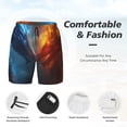 thumbnail image 5 of Lsque Mens Swim Trunks Red And Blue Fire Dragon E Pattern - Bathing Suit Compression Liner - Beach Swim Shorts Swimwear - (S-3XL) - Stretch Quick Dry -XX-Large, 5 of 9