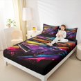 thumbnail image 4 of Erosebridal Colorful Racing Car Twin Sheet Sets,Graffiti Hippie Style Bedding Twin Size,Retro Race Car Bed Sheets Set Twin Size,Microfiber Room Decor,3 Pieces, 4 of 7