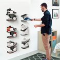 thumbnail image 2 of Parent2 PC Floating Shoe Display Shelf, Metal Levitating Sneaker Organizer,Wall Mount Shor Rack, Sturdy Floating Shoe Holder for Sneaker Collector Advertising Exhibition Shoe Store Black, 2 of 6