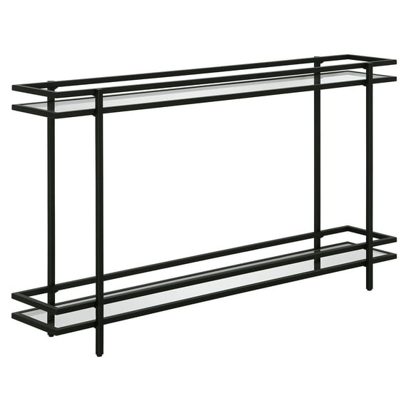 Evelyn&Zoe Robillard 52" Wide Rectangular Console Table, Blackened Bronze