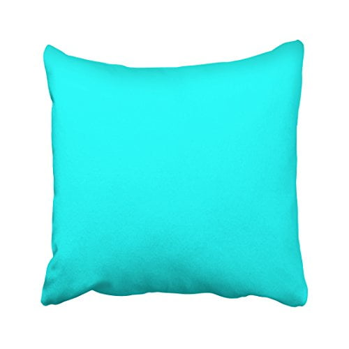 Winhome Decorative Decors Neon Aqua Blue Bright Turquoise Color Trend Blank Pillow Covers Personalized Custom Pillowcasess Size 20x20 Inches Two Side Com Winhome Decorative Decors Neon Aqua, Light Blue Accent Pillow Cover