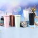 thumbnail image 3 of Yuarrent Frasco de vacío de acero inoxidable, paja desmontable antideslizante, 500ml, reutilizable, lavable, para leche, café, agua, taza, suministros Cocina y Comedor Blanco Yuarrent HA073675-01B, 3 of 6