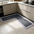 thumbnail image 4 of L Shaped Kitchen Mat, Non-Slip Absorbent Floor Rug for Sink Counter, Corner Bathroom Mat with Memory Foam Cushion, Gray, by Zovey, 4 of 6