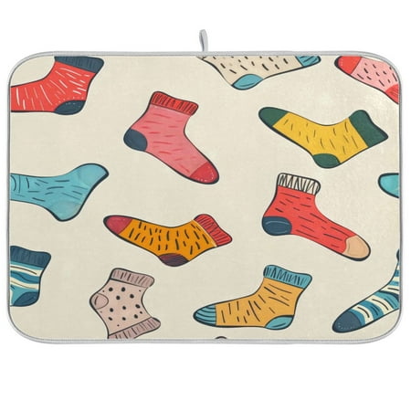 

Kitchen Drying Mat 18x24In Drying Dish Mat Dish Drying Mats Kitchen Countertop Multi-Function Drain Drying Mat Kitchen Table Colored Socks