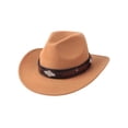 thumbnail image 5 of LILIYA Womens Western Cowboy Hat, Classic Wide Brim Breathable Beach Cowgirl Headwear with Decorative Band, Lightweight Sun Protection Summer Hat, 5 of 5