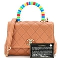 thumbnail image 2 of Pre-Owned Coco Top Handle Bag Quilted Goatskin with Multicolor Handle Extra Mini By Rebag, 2 of 7