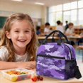 thumbnail image 4 of Tutolipy Camo School Backpack Set 3 Pcs Backpack and Lunch Bag Set with Pencil Lightweight School Bag Bookbag Set with Insulated Lunch Box for Preschool Elementary, Purple, 4 of 7