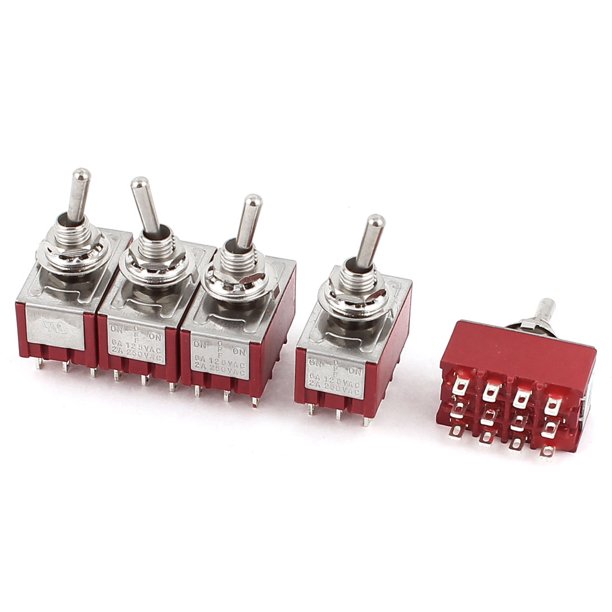 5pcs 4pdt On Off On 3 Position Toggle Switches 250v 2a 125v 6a