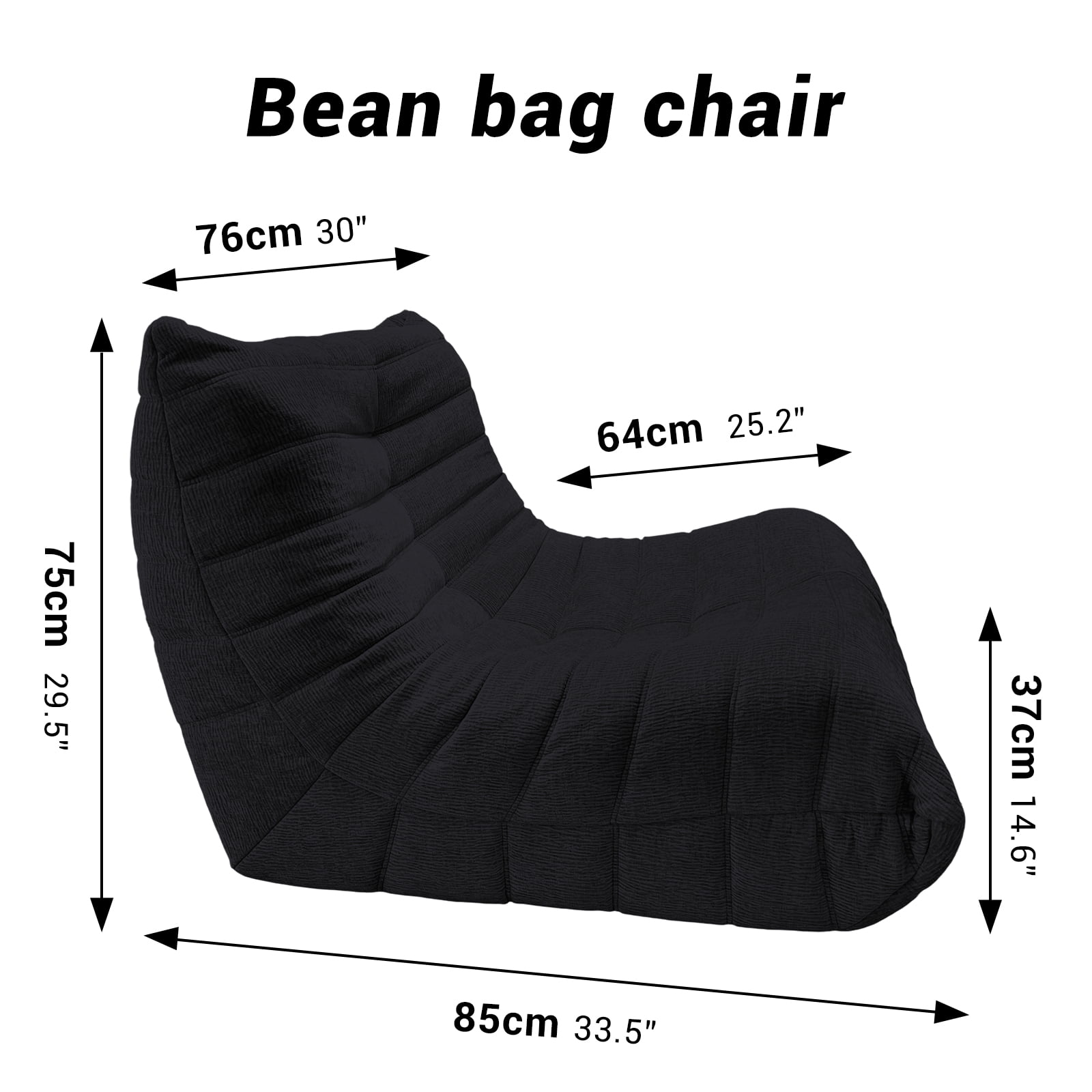 Kingrest Memory Foam Bean Bag Chair for Adults with Washable Cover, Comfortable Single Seating for Living Room, Bedroom, Office & Small Spaces