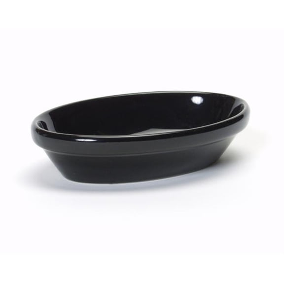 Tuxton China BBK-0803 8 oz. Oval Baker Nesting - Black - 1 Dozen