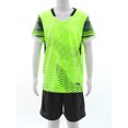 thumbnail image 2 of Haitryli Kids Boys Girls 2 Piece Basketball Football Jersey Athletic T-Shirts Tops with Sweat Shorts Fluorescent Green 3XS, 2 of 7