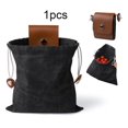 thumbnail image 1 of Bolsa de lona plegable con cordón para recolectar frutas, ideal para acampar y hacer senderismo. negro, 1 of 8
