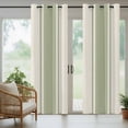thumbnail image 3 of 2 Panels Outdoor Curtains for Patio Waterproof 54"x95" Sage Green Vintage Weatherproof Privacy Outsides Curtains, Geometric Stripes Simple Lines Grommet Thermal Drapes for Cabana Porch Pergola, 3 of 8