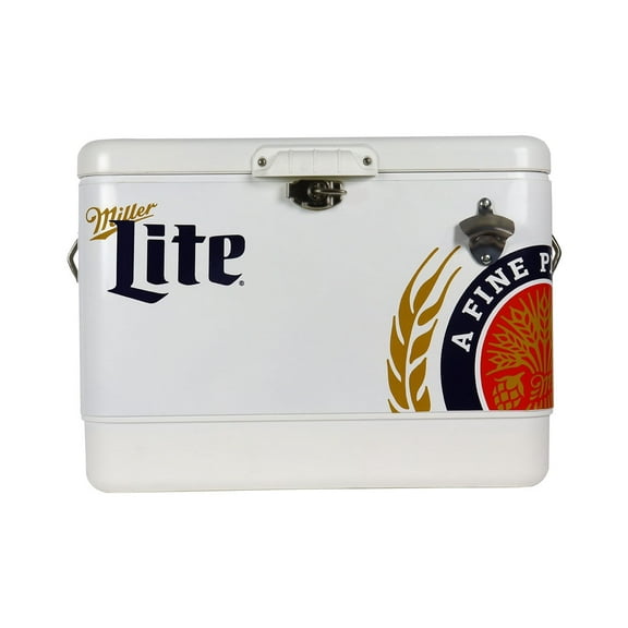 Miller Lite Ice Chest Cooler with Bottle Opener, 51L (54 qt), 85 Cans