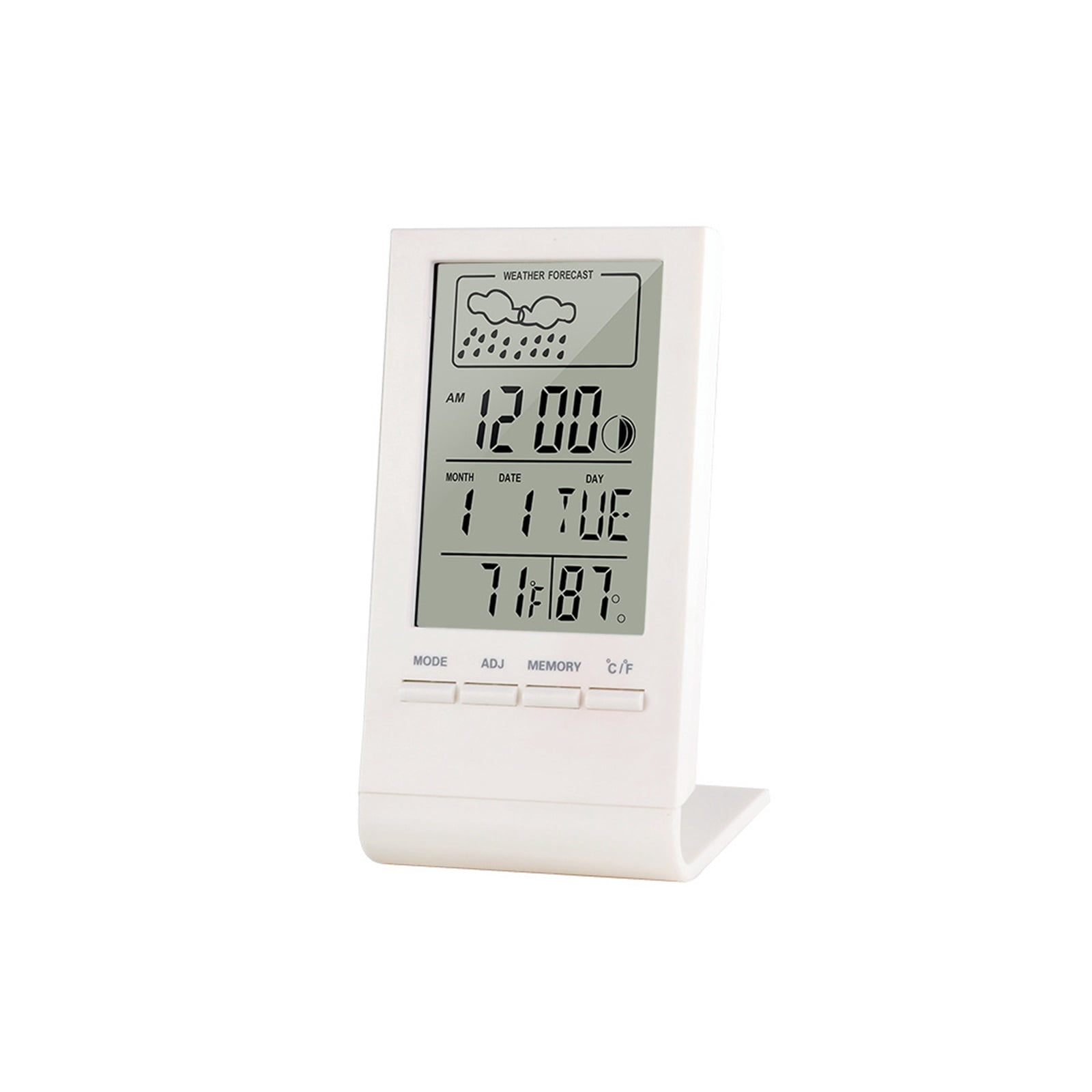 Wireless Thermometer Hygrometer Weather Station Electronic Temperature Clock for Indoor Outdoor - gray