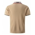 thumbnail image 4 of Men's Polo Shirts Male Four Seasons Leisure Fashion Design Lapel Button Short Sleeve Tops Men's Casual Shirts Khaki XXL, 4 of 7
