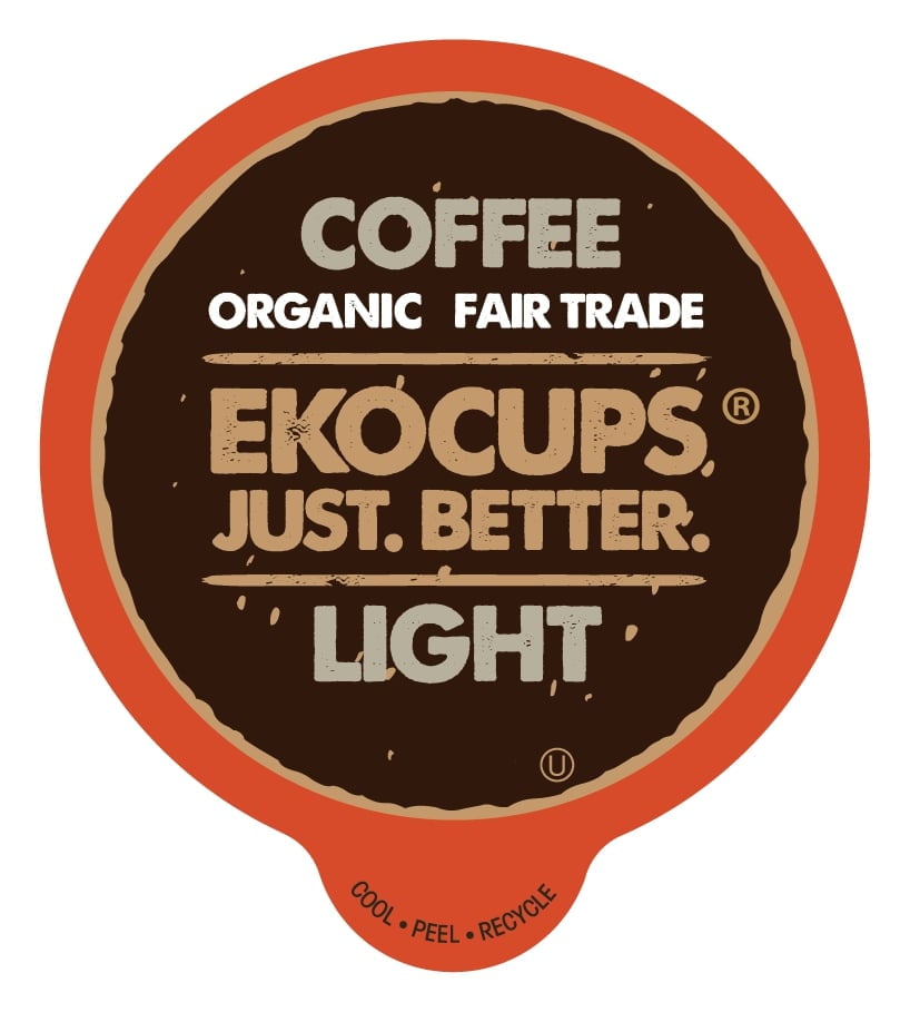 EKOCUPS Organic Coffee Pods, Light Roast, 40 Count for Keurig K Cups Machines