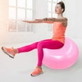 thumbnail image 3 of Yoga Ball Pink Donut Shape - Yoga Ball Chair - Balance Trainer - Thicken Anti-Explosion Inflatable Seating Exercise - for Office & Home & Gym, 3 of 5