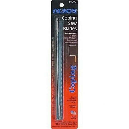 UPC: 0012373300007 | Olson CP30000BL 6 TPI Carbon Steel Coping Saw Blade 6.5 in.