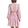 thumbnail image 2 of Derek Lam 10 Crosby womens  Calanthe Printed Satin Long Sleeve Dress, 8, Pink, 2 of 5
