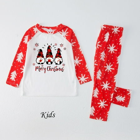 

NEGJ Children Girls Boys Family Christmas Pajamas Homewear Set Christmas Doll Print Pajamas Holiday Pajamas Set Parent Child Wear