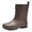 Brown, variant on Unisex Rubber Boots for Women Men Wide Calf Platform Waterproof Rubber Rain Booties Mid Calf Rain Shoes for Gardening Walking Brown Size 8