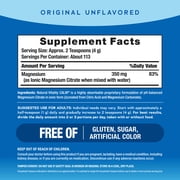 CALM Magnesium Powder Supplement | Unflavored | 16 Ounces | by Natural Vitality