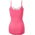 thumbnail image 3 of Women's Lattice Triple Criss-Cross Seamless Cami Long Ttank tops., 3 of 4