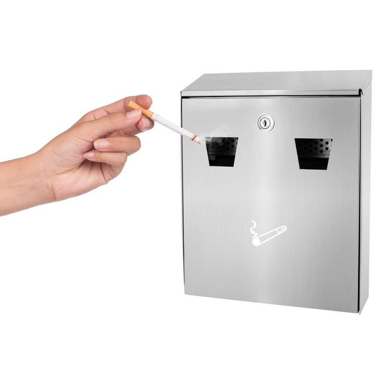Alpine Cigarette Disposal Station Stainless Steel Wall Mounted Outdoor  Ashtray – Smoker Disposal Station Eliminates Odor